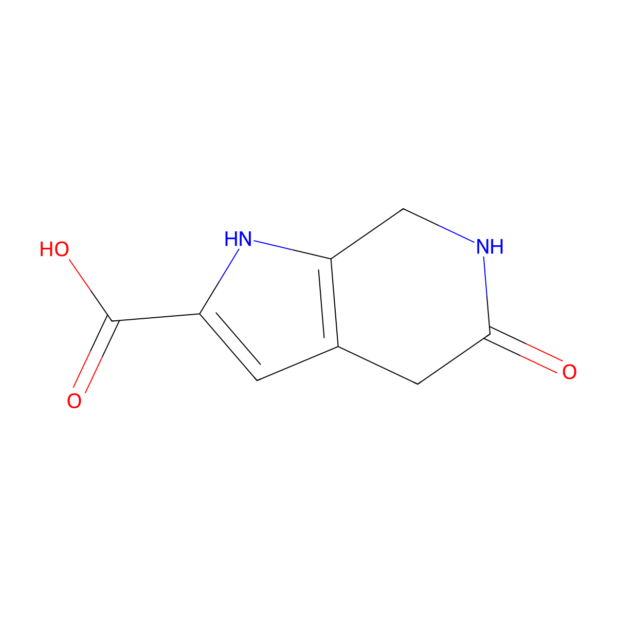 5-Oxo-1,4,6,7-tetrahydropyrrolo[2,3-c]pyridine-2-carboxylic acid molecular structure, CAS 32794-19-7