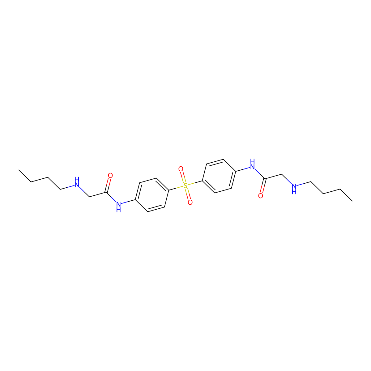2-(butylamino)-N-[4-[4-[[2-(butylamino)acetyl]amino]phenyl]sulfonylphenyl]acetamide molecular structure, CAS 32794-95-9