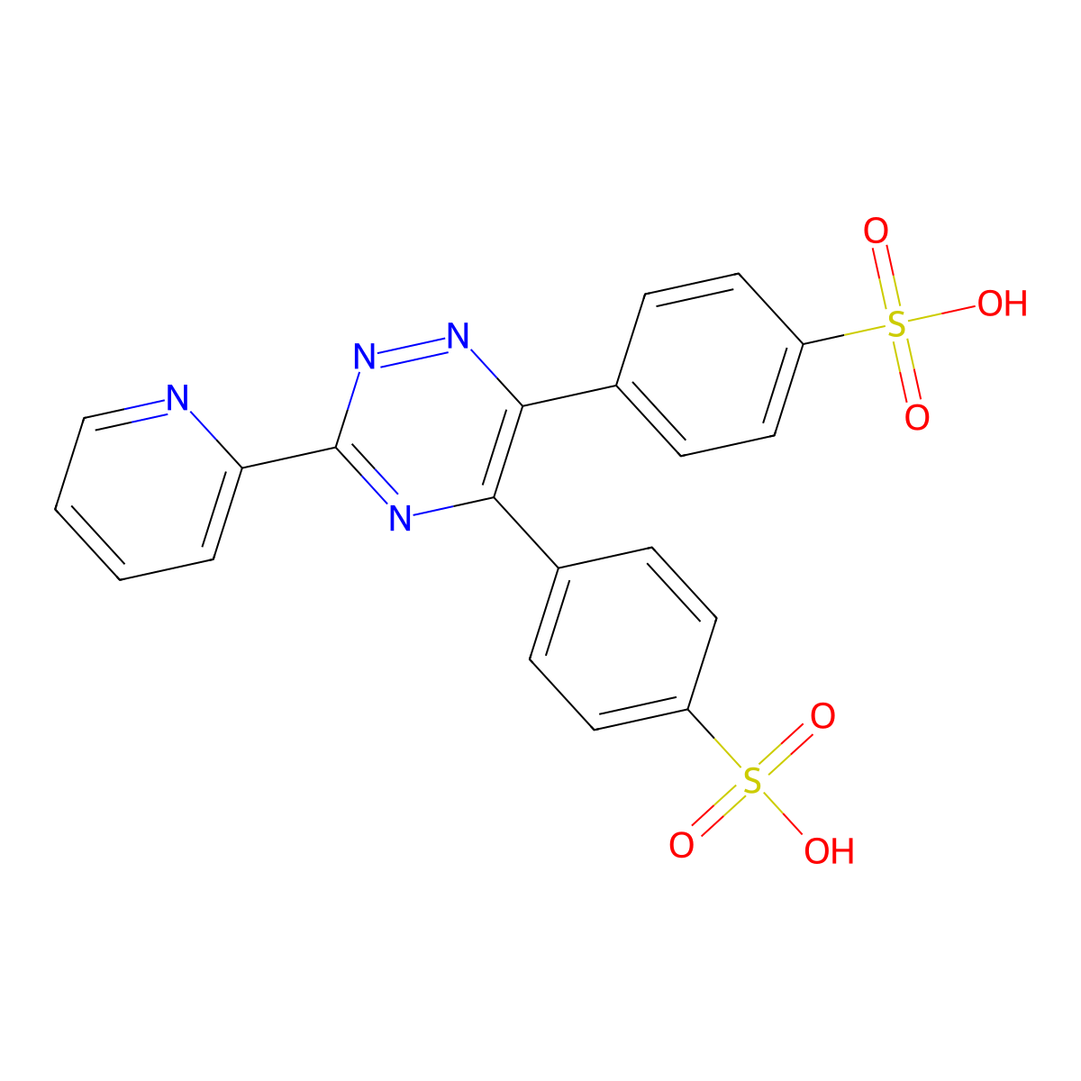 Ferrozine free acid molecular structure, CAS 32796-55-7