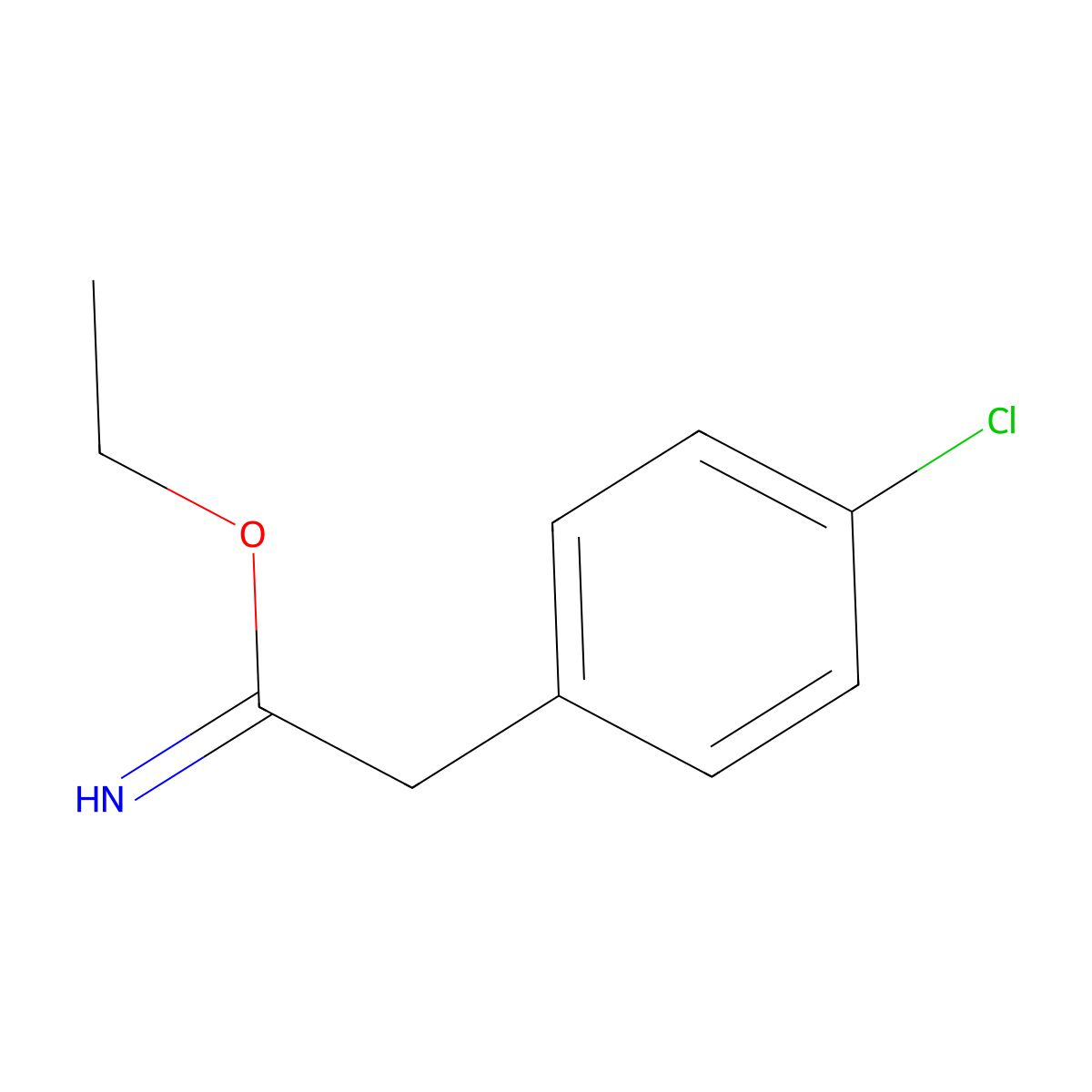 Ethyl 2-(4-chlorophenyl)ethanimidate molecular structure, CAS 32796-91-1