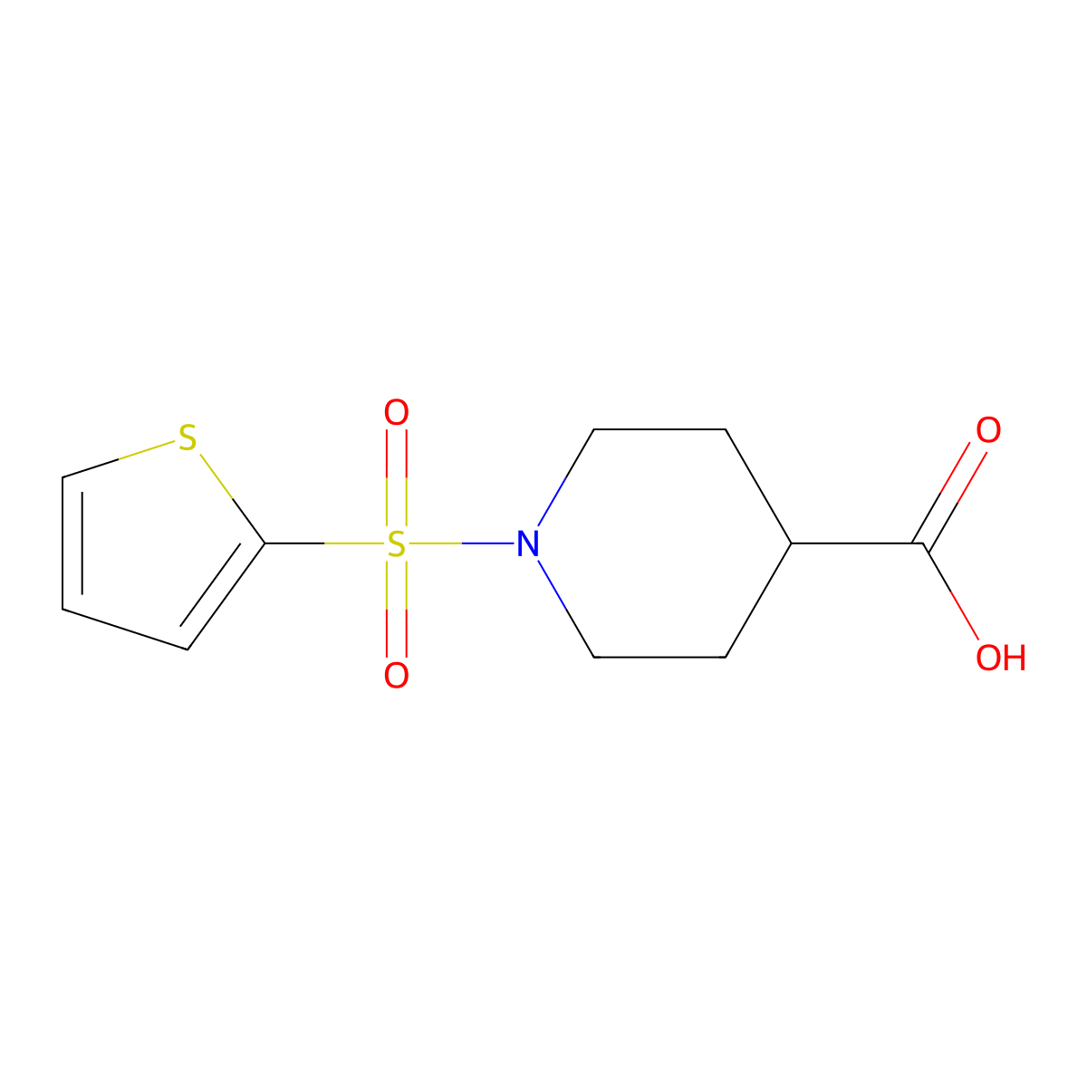 1-(Thiophene-2-sulfonyl)-piperidine-4-carboxylic acid molecular structure, CAS 327971-19-7