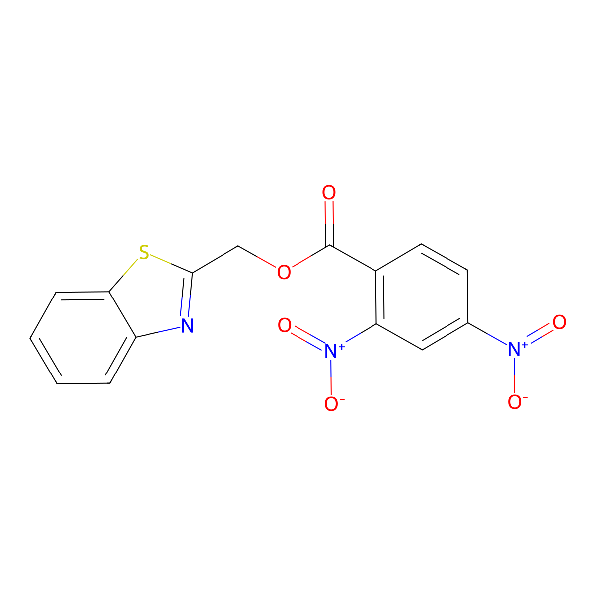 Benzo[d]thiazol-2-ylmethyl 2,4-dinitrobenzoate molecular structure, CAS 327971-23-3