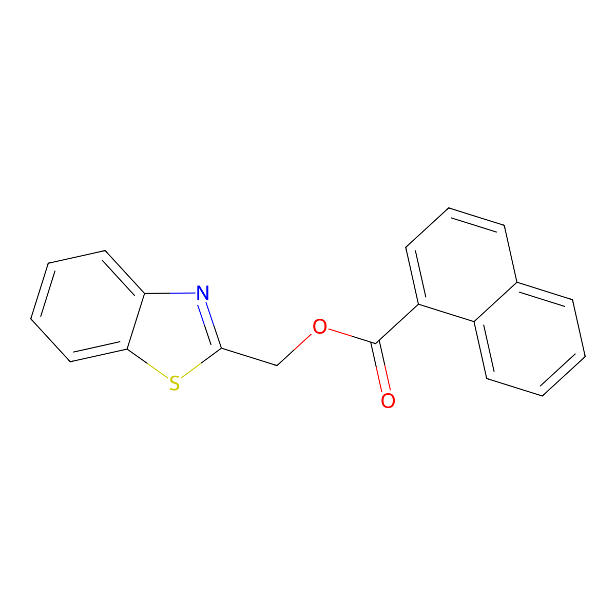 Benzo[d]thiazol-2-ylmethyl 1-naphthoate molecular structure, CAS 327971-31-3