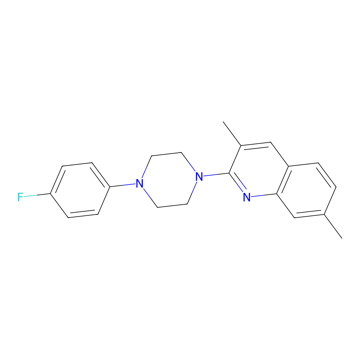 2-[4-(4-Fluorophenyl)piperazin-1-yl]-3,7-dimethylquinoline molecular structure, CAS 327971-42-6