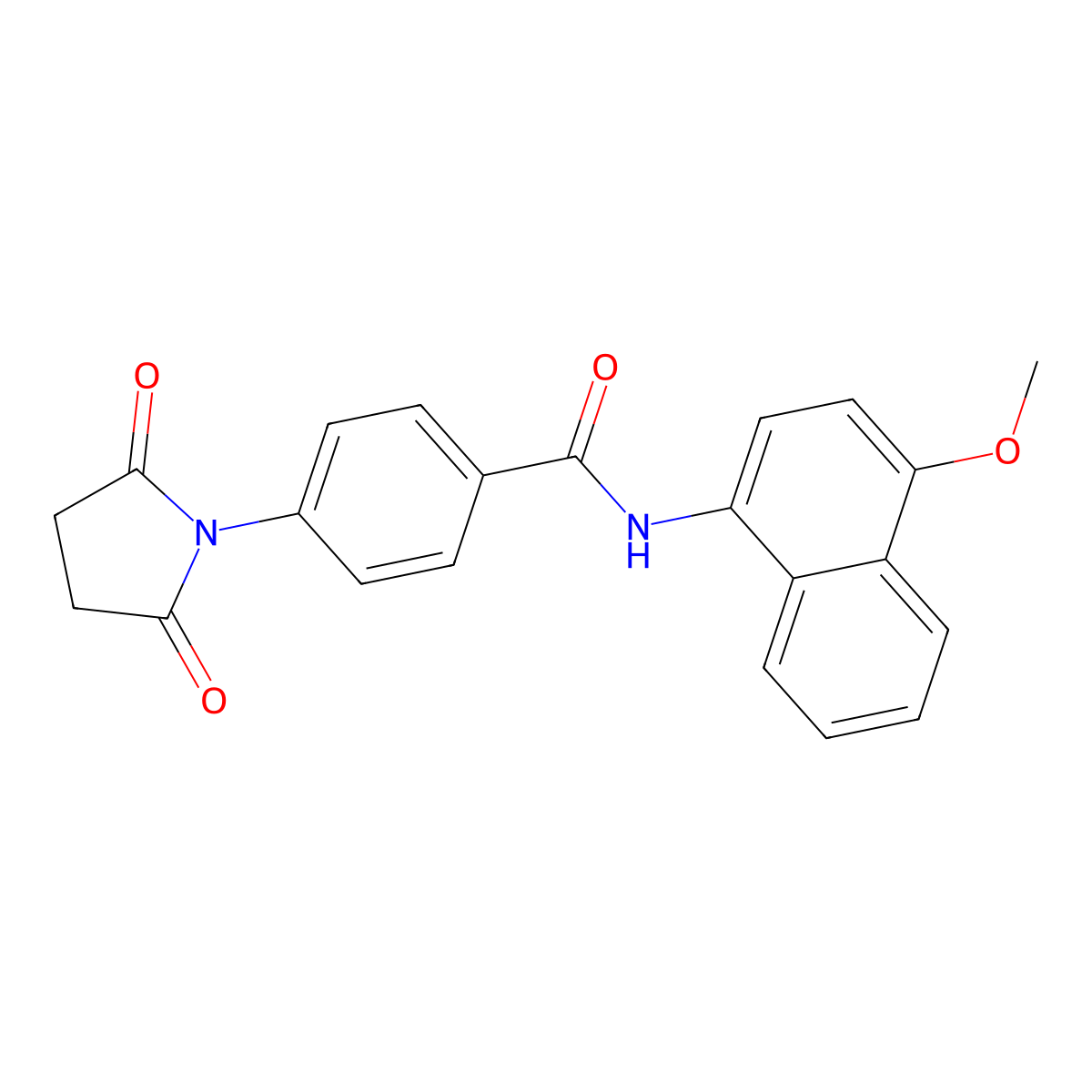 4-(2,5-dioxopyrrolidin-1-yl)-N-(4-methoxynaphthalen-1-yl)benzamide molecular structure, CAS 327971-74-4