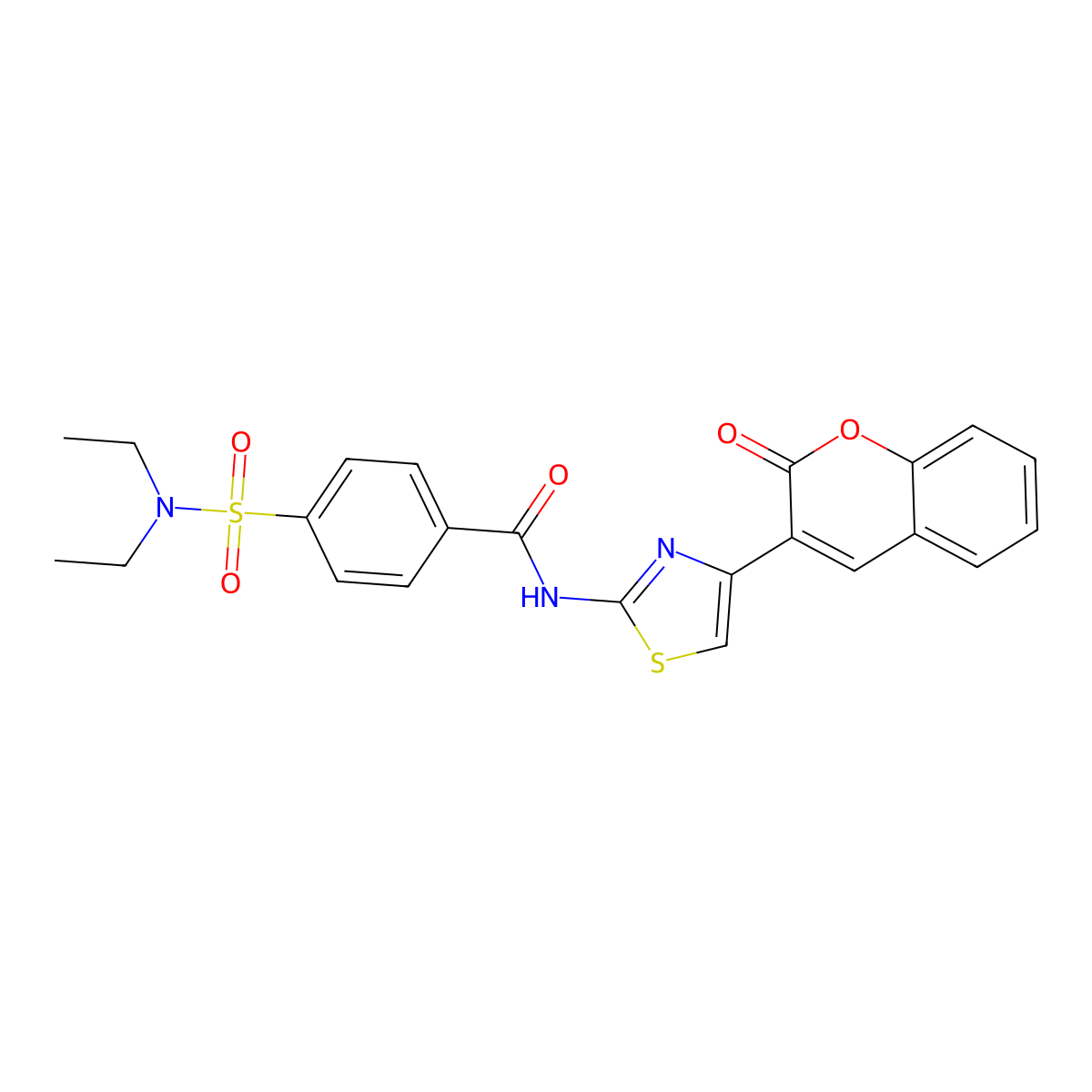 4-(N,N-diethylsulfamoyl)-N-(4-(2-oxo-2H-chromen-3-yl)thiazol-2-yl)benzamide molecular structure, CAS 327971-76-6