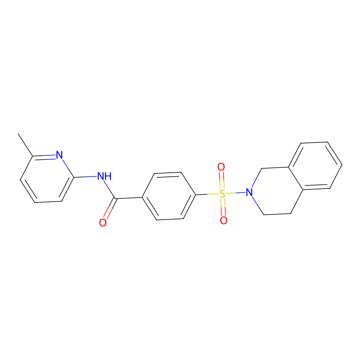 4-((3,4-dihydroisoquinolin-2(1H)-yl)sulfonyl)-N-(6-methylpyridin-2-yl)benzamide molecular structure, CAS 327971-77-7