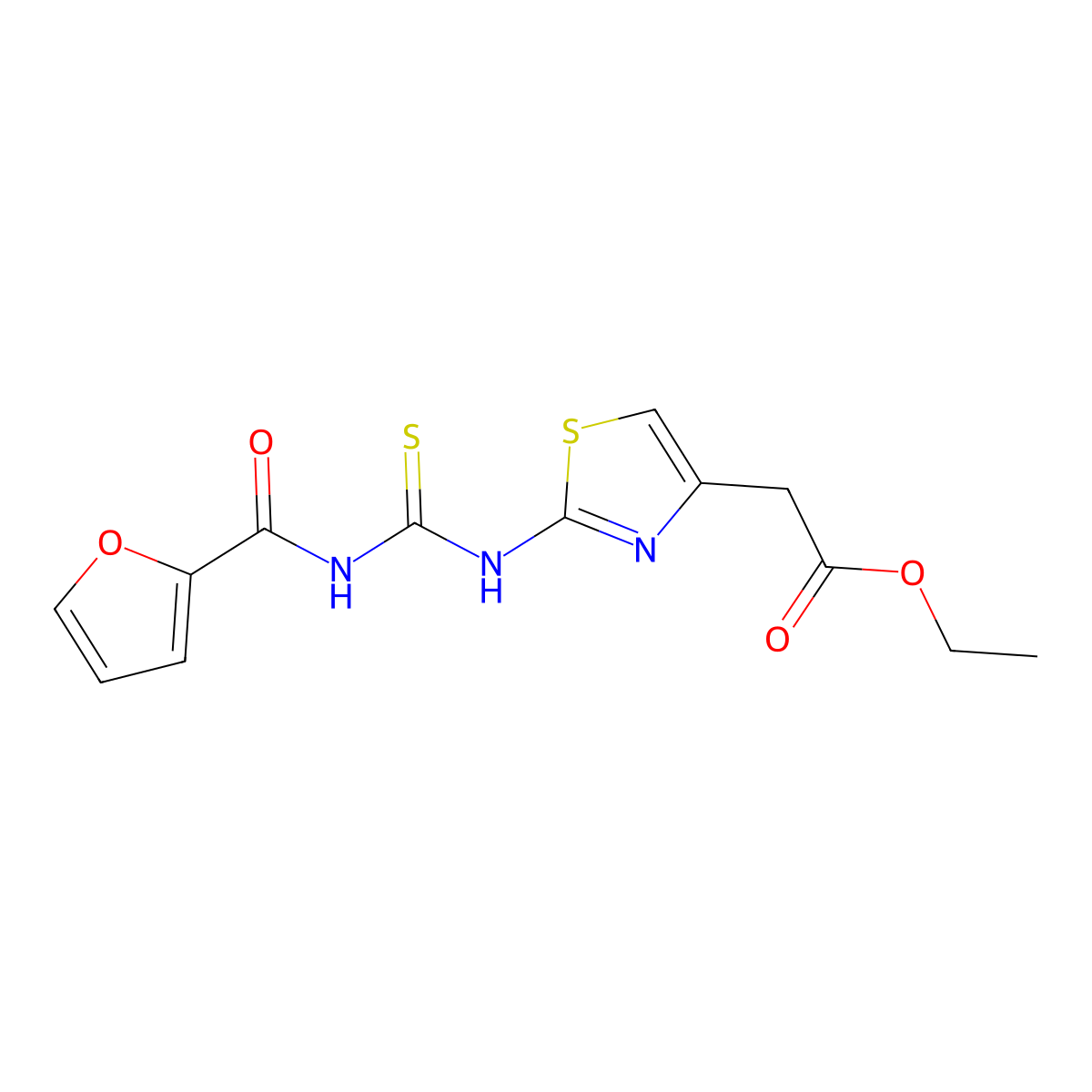 Ethyl 2-(2-(3-(furan-2-carbonyl)thioureido)thiazol-4-yl)acetate molecular structure, CAS 327972-56-5