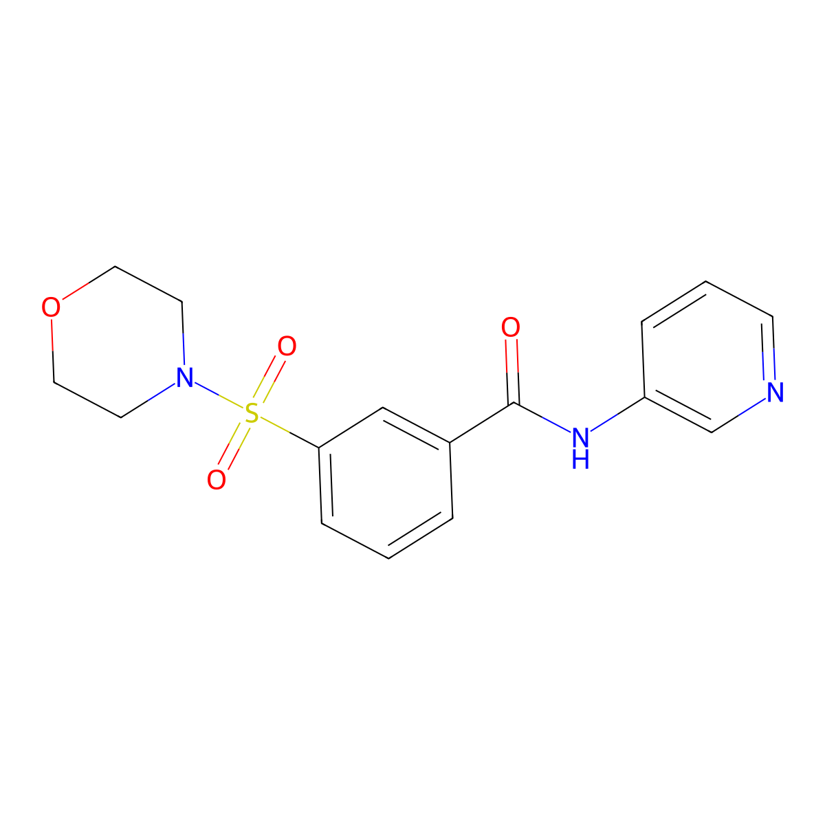 3-(morpholinosulfonyl)-N-(pyridin-3-yl)benzamide molecular structure, CAS 327972-60-1