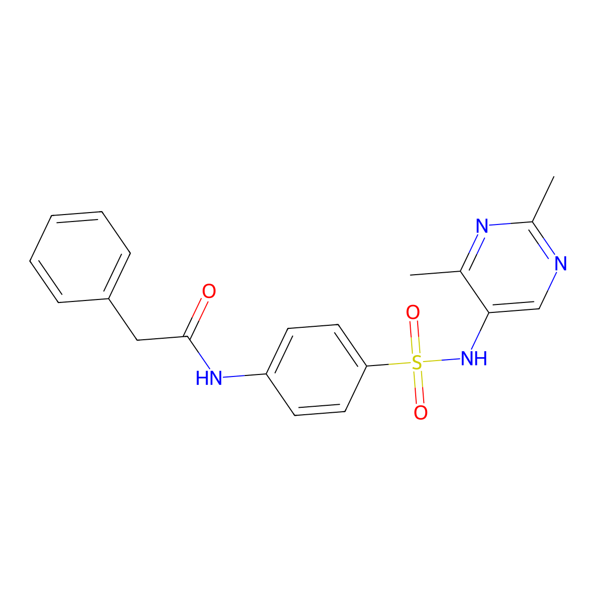 N-[4-[(2,4-dimethylpyrimidin-5-yl)sulfamoyl]phenyl]-2-phenylacetamide molecular structure, CAS 327973-49-9