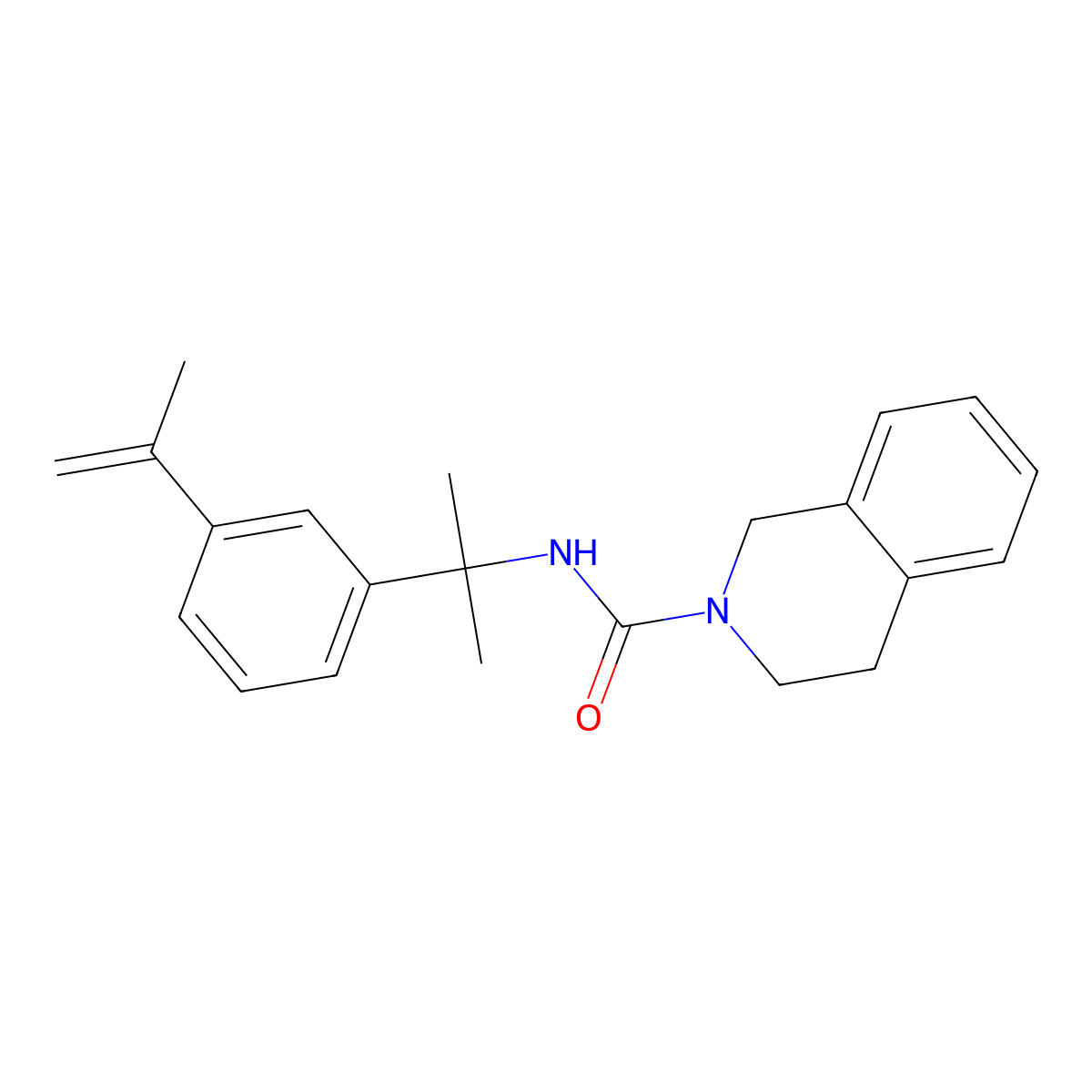 N-[2-(3-prop-1-en-2-ylphenyl)propan-2-yl]-3,4-dihydro-1H-isoquinoline-2-carboxamide molecular structure, CAS 327974-60-7