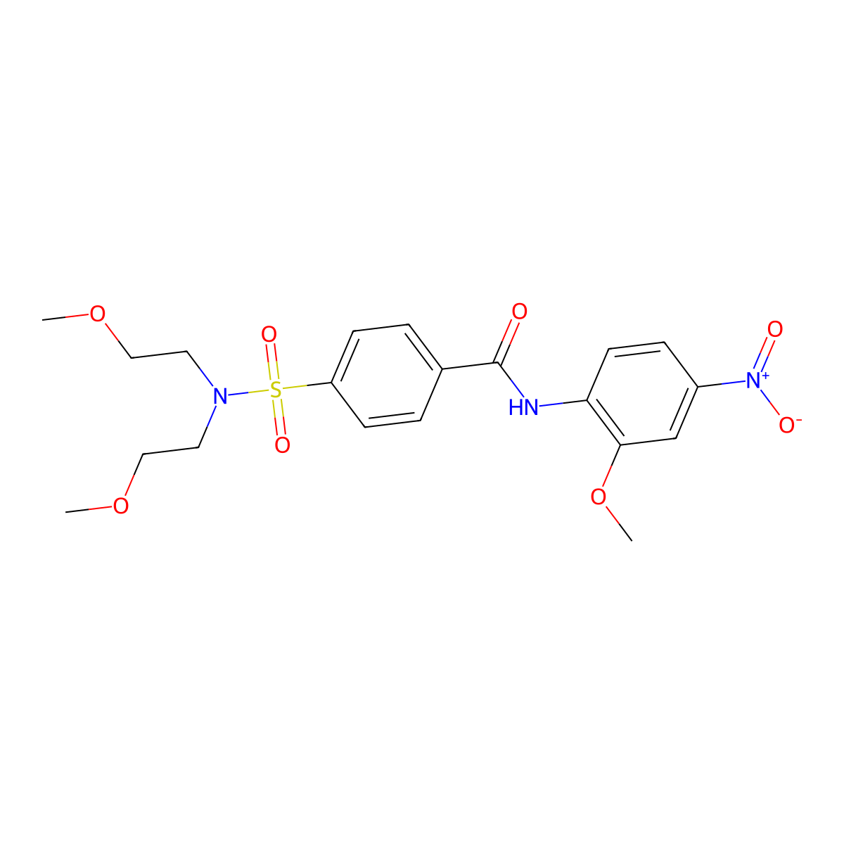 4-[bis(2-methoxyethyl)sulfamoyl]-N-(2-methoxy-4-nitrophenyl)benzamide molecular structure, CAS 327974-78-7