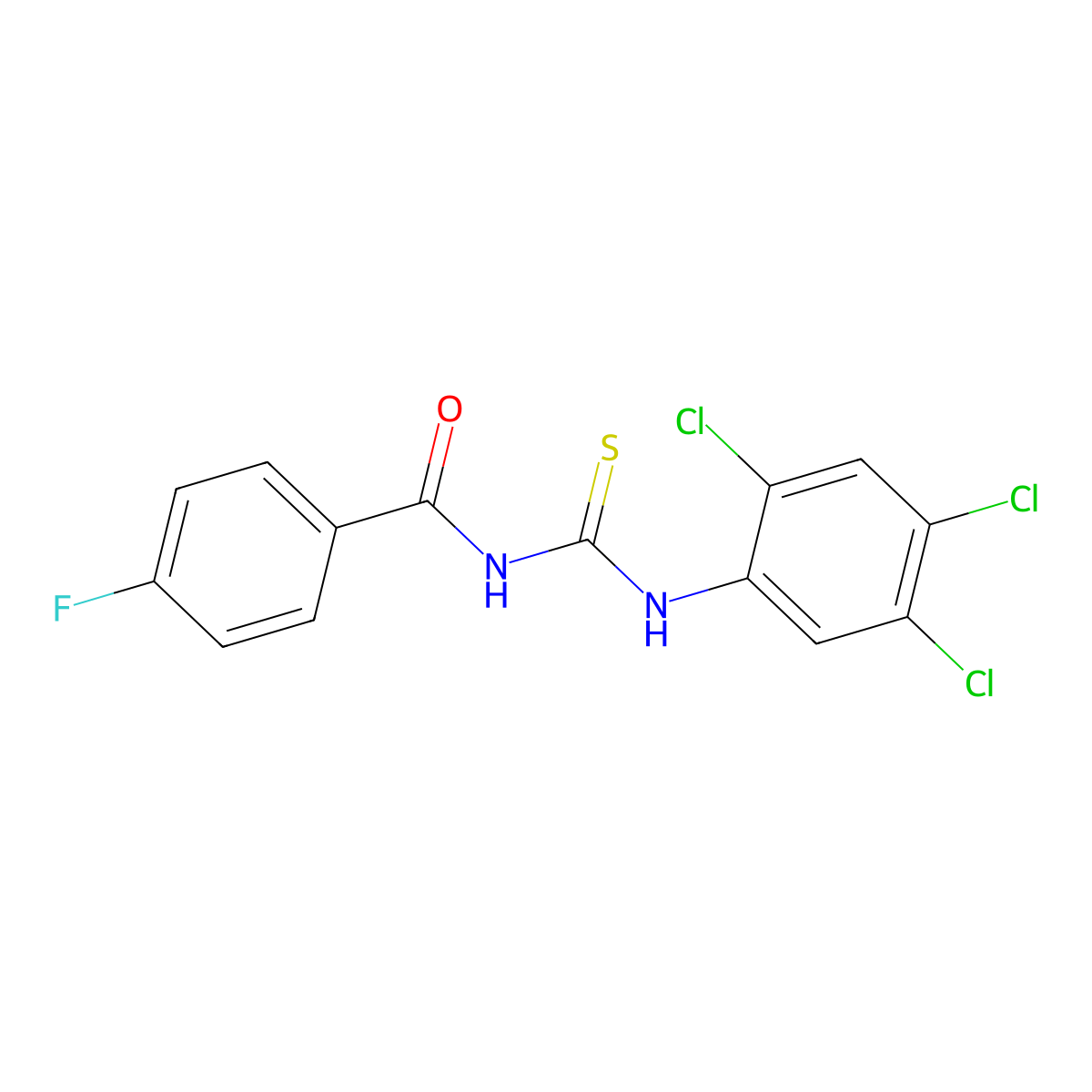4-fluoro-N-[(2,4,5-trichlorophenyl)carbamothioyl]benzamide molecular structure, CAS 327975-18-8