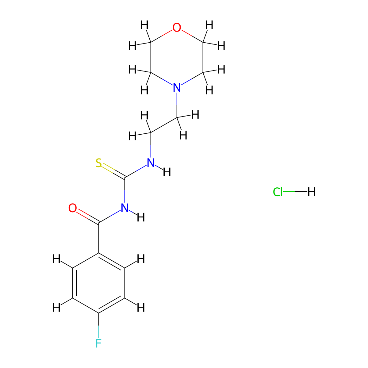 4-Fluoro-N-((2-morpholinoethyl)carbamothioyl)benzamide hydrochloride molecular structure, CAS 327975-20-2