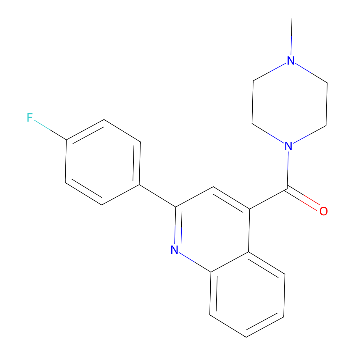 [2-(4-Fluorophenyl)quinolin-4-yl](4-methylpiperazin-1-yl)methanone molecular structure, CAS 327976-35-2