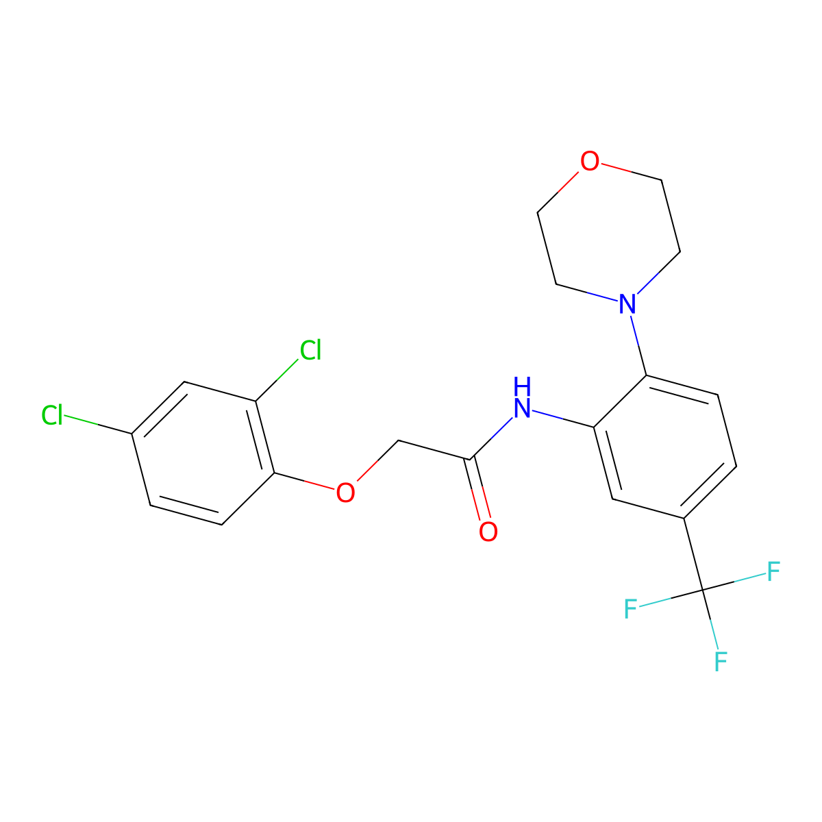 2-(2,4-dichlorophenoxy)-N-[2-morpholin-4-yl-5-(trifluoromethyl)phenyl]acetamide molecular structure, CAS 327976-45-4