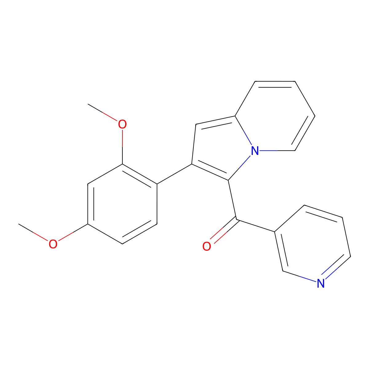 2-(2,4-Dimethoxyphenyl)-3-(pyridine-3-carbonyl)indolizine molecular structure, CAS 327978-52-9