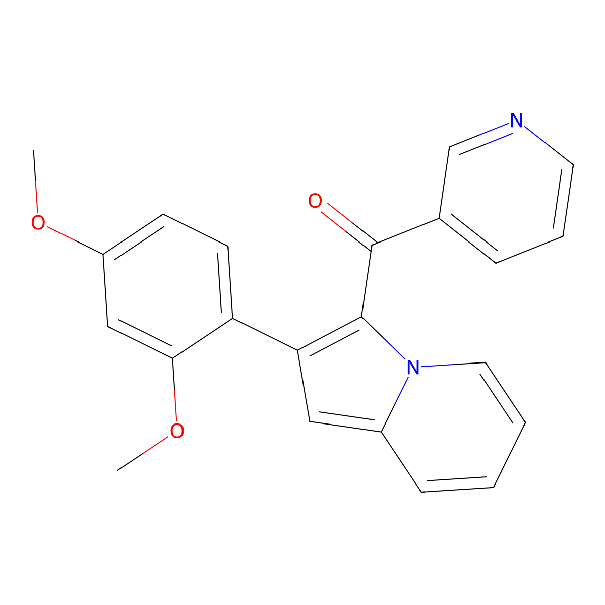 2-(2,4-Dimethoxyphenyl)-3-(pyridine-3-carbonyl)indolizine molecular structure, CAS 327978-52-9