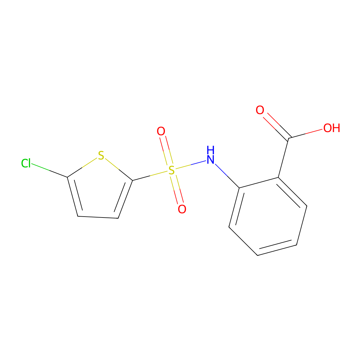 2-(5-Chlorothiophene-2-sulfonamido)benzoic acid molecular structure, CAS 327979-67-9