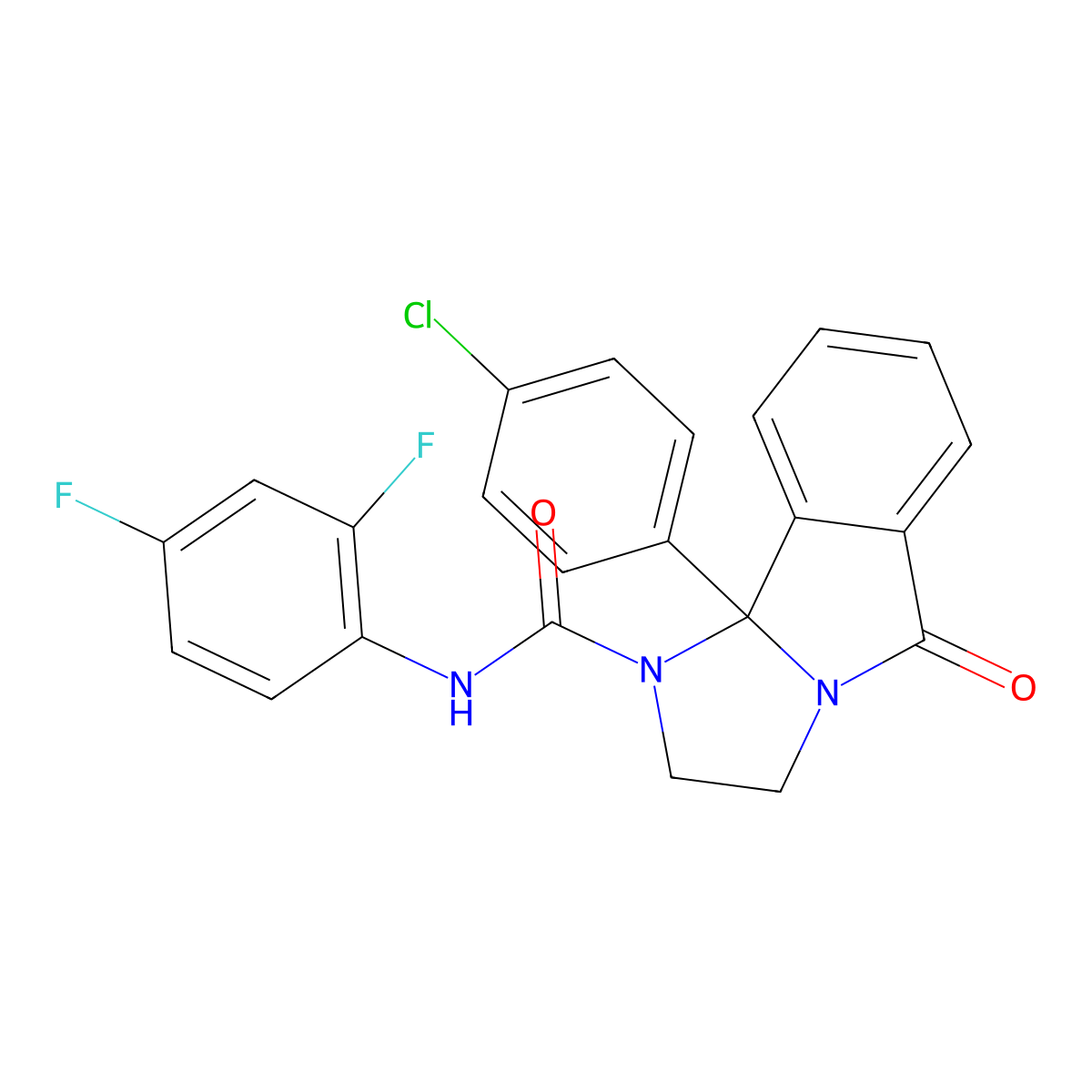 9b-(4-chlorophenyl)-N-(2,4-difluorophenyl)-5-oxo-2,3-dihydroimidazo[2,1-a]isoindole-1-carboxamide molecular structure, CAS 327979-68-0