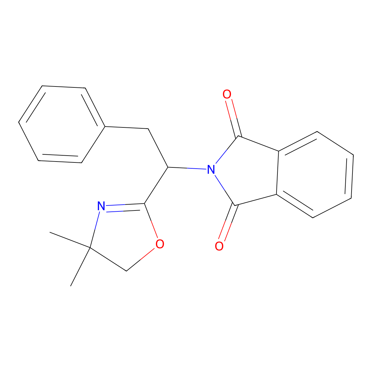 2-[1-(4,4-dimethyl-5H-1,3-oxazol-2-yl)-2-phenylethyl]isoindole-1,3-dione molecular structure, CAS 327979-92-0