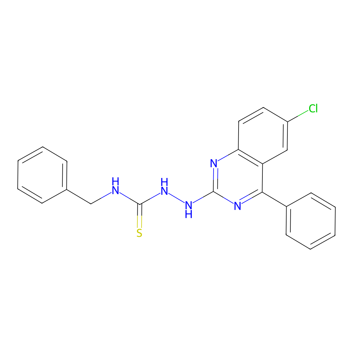 1-Benzyl-3-[(6-chloro-4-phenylquinazolin-2-yl)amino]thiourea molecular structure, CAS 327979-94-2