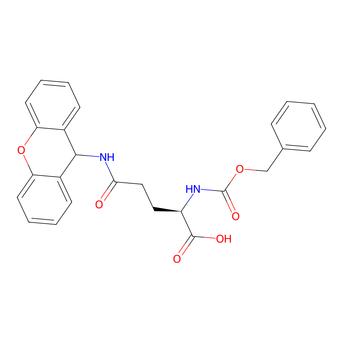 Z-D-Gln(Xan)-OH molecular structure, CAS 327981-02-2