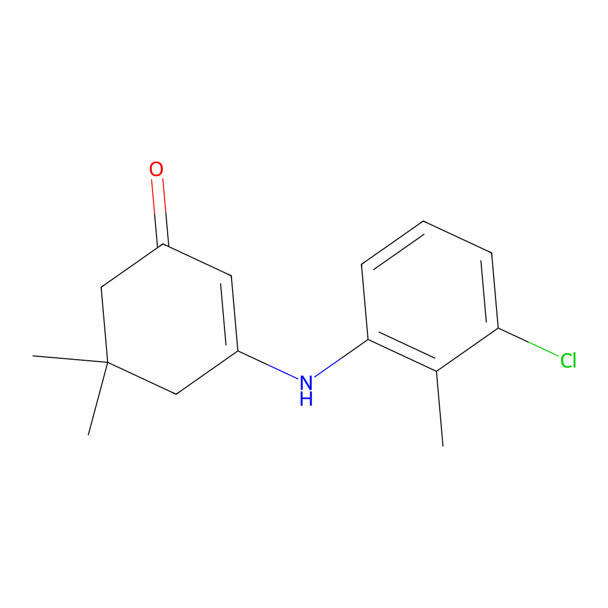 3-[(3-Chloro-2-methylphenyl)amino]-5,5-dimethylcyclohex-2-en-1-one molecular structure, CAS 327981-30-6