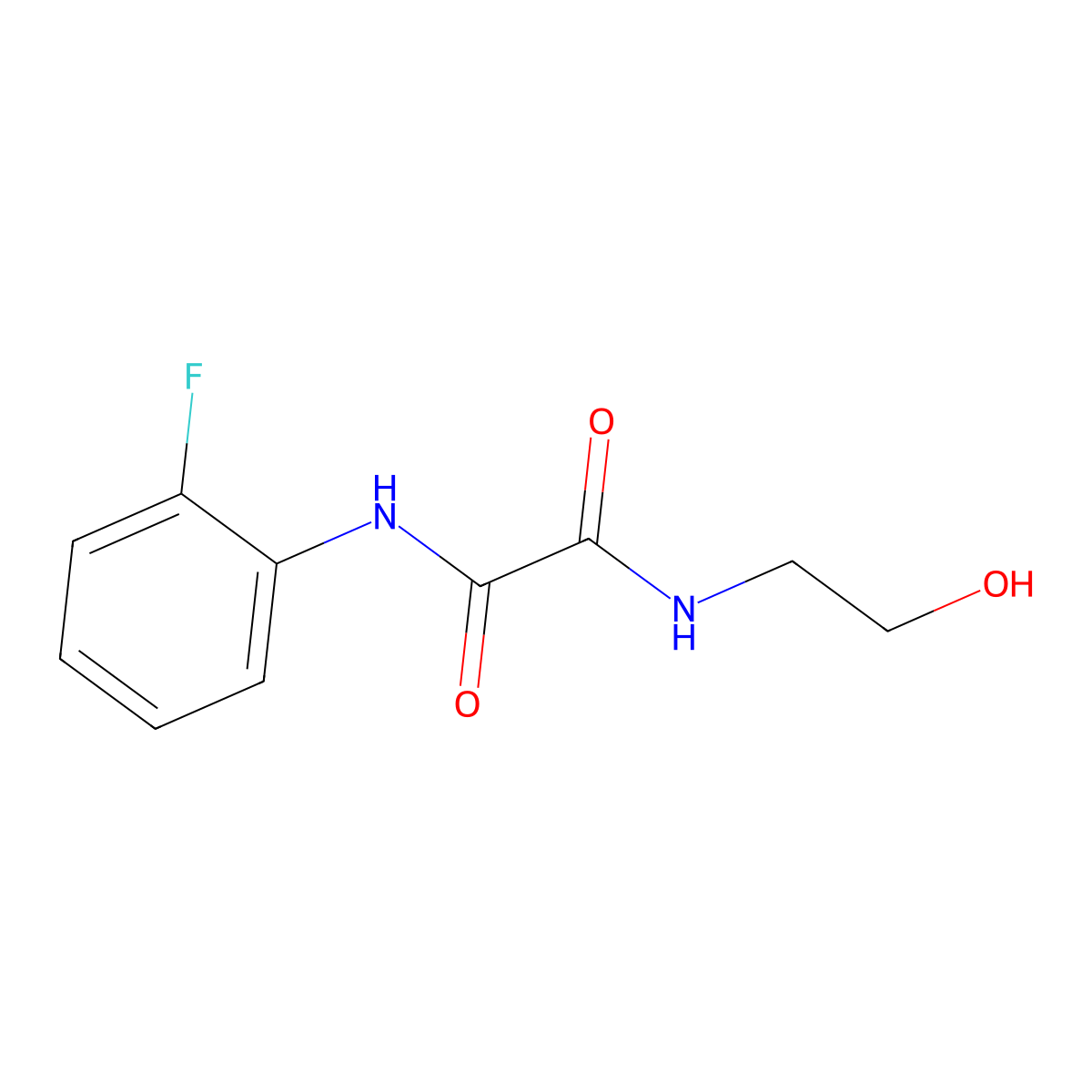 N-(2-fluorophenyl)-N'-(2-hydroxyethyl)ethanediamide molecular structure, CAS 327981-39-5