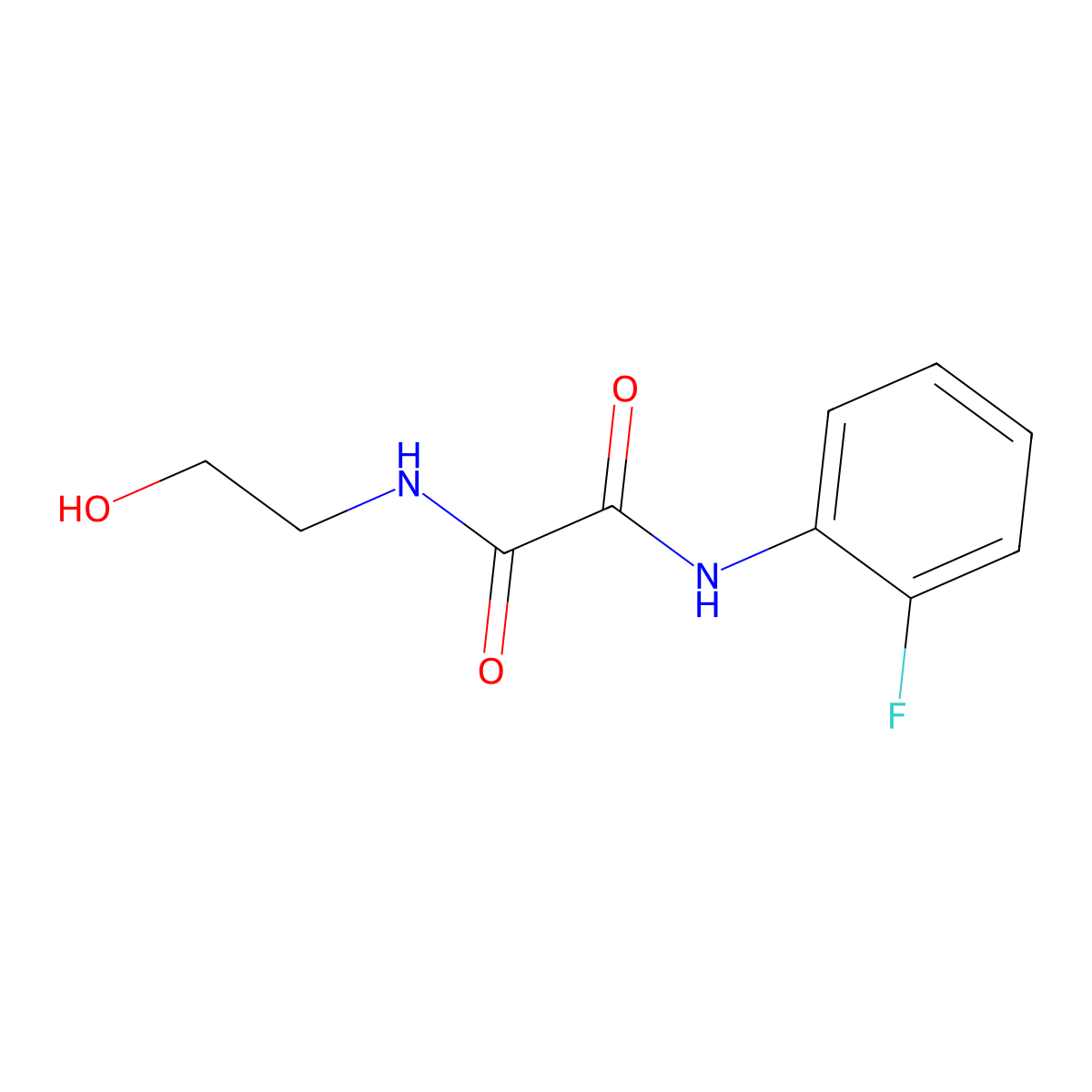 N-(2-fluorophenyl)-N'-(2-hydroxyethyl)ethanediamide molecular structure, CAS 327981-39-5