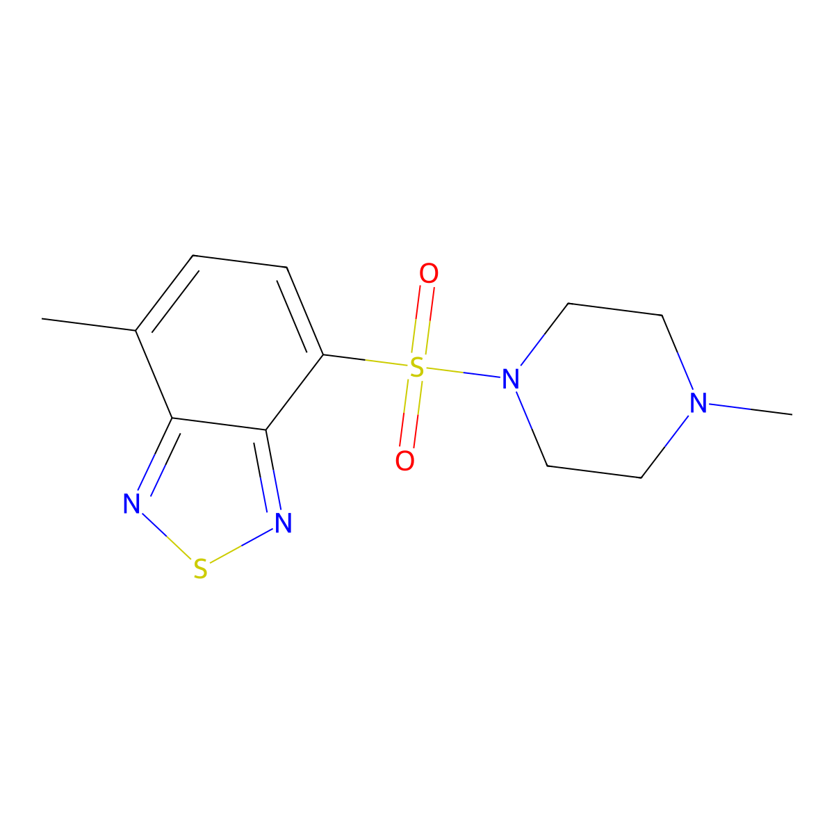 7-Methyl-4-(4-methylpiperazin-1-yl)sulfonyl-2,1,3-benzothiadiazole molecular structure, CAS 327981-44-2