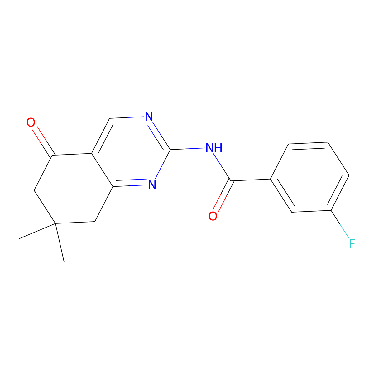 N-(7,7-dimethyl-5-oxo-6,8-dihydroquinazolin-2-yl)-3-fluorobenzamide molecular structure, CAS 327981-55-5