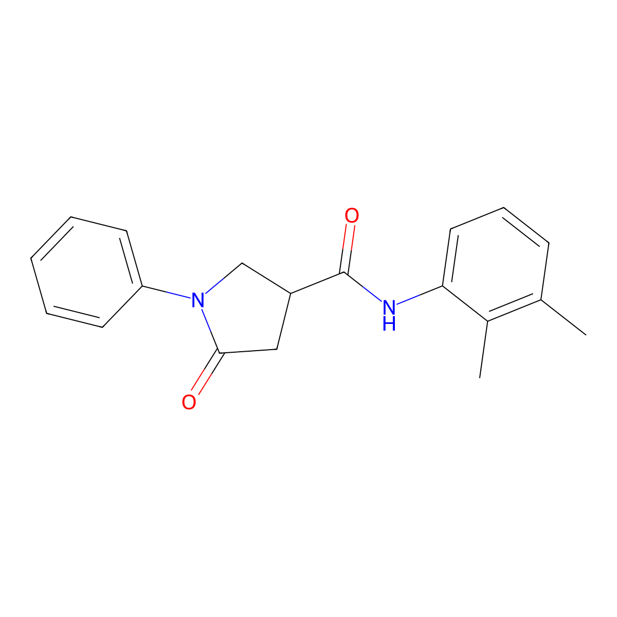 N-(2,3-dimethylphenyl)-5-oxo-1-phenylpyrrolidine-3-carboxamide molecular structure, CAS 327981-93-1