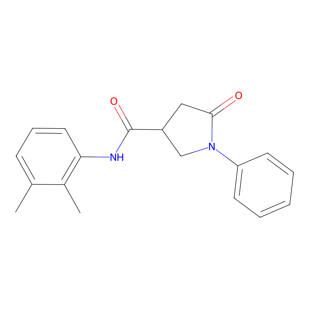 N-(2,3-dimethylphenyl)-5-oxo-1-phenylpyrrolidine-3-carboxamide molecular structure, CAS 327981-93-1
