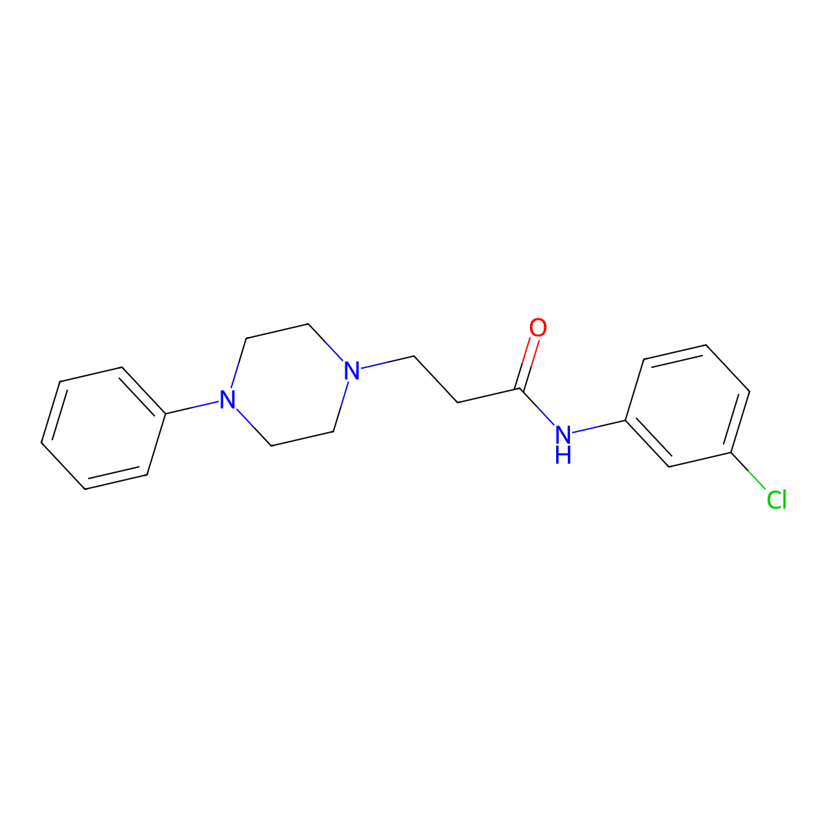 N-(3-chlorophenyl)-3-(4-phenylpiperazin-1-yl)propanamide molecular structure, CAS 327982-69-4