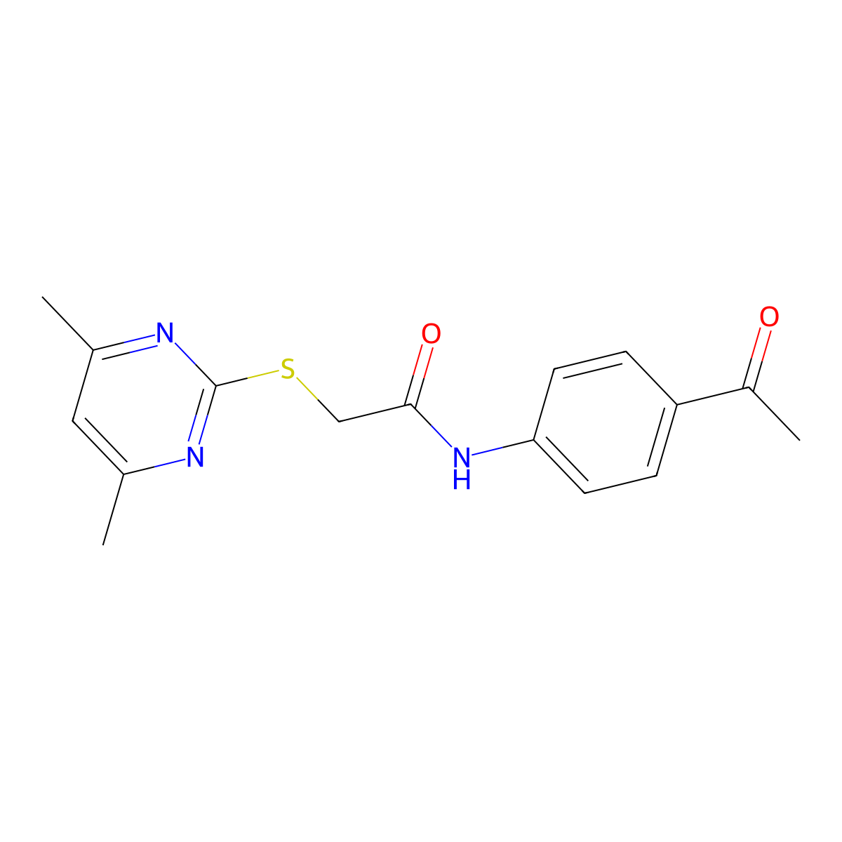N-(4-acetylphenyl)-2-(4,6-dimethylpyrimidin-2-yl)sulfanylacetamide molecular structure, CAS 327982-82-1