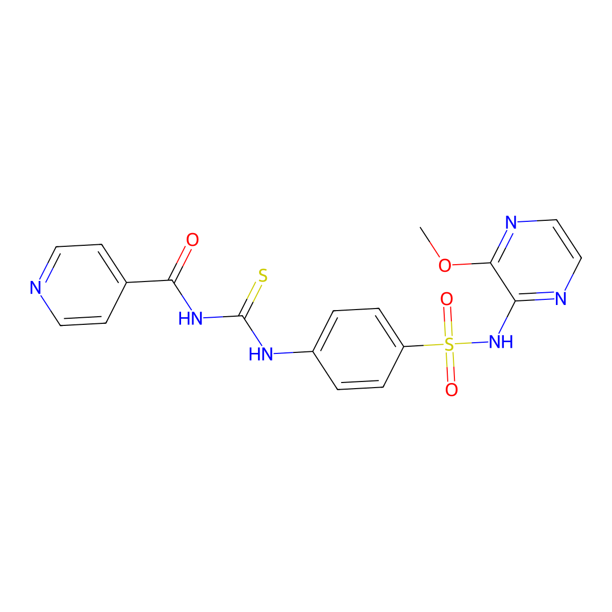 4-{[(isonicotinoylamino)carbothioyl]amino}-N-(3-methoxy-2-pyrazinyl)benzenesulfonamide molecular structure, CAS 327982-85-4