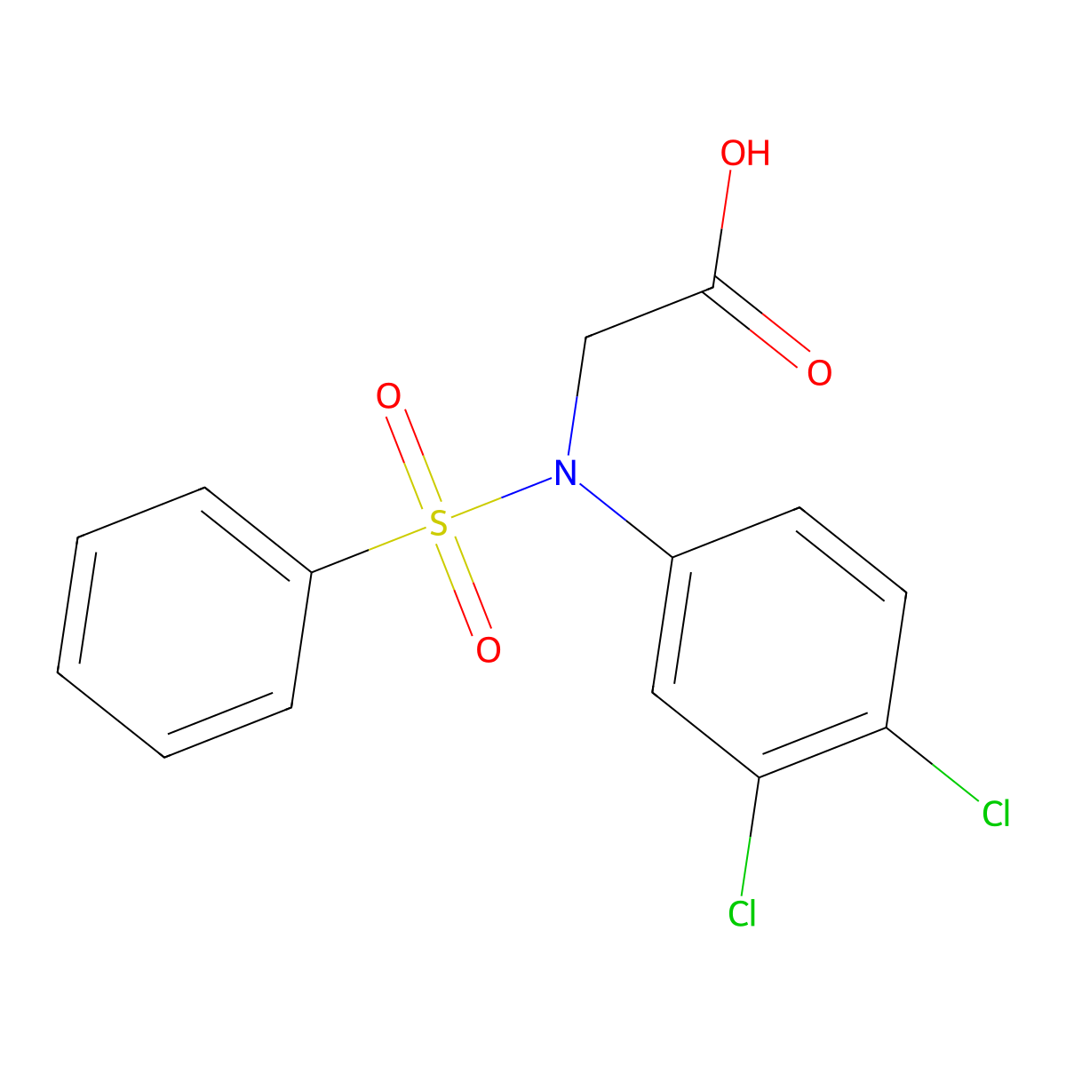 N-(3,4-Dichlorophenyl)-N-(phenylsulfonyl)glycine molecular structure, CAS 327982-88-7