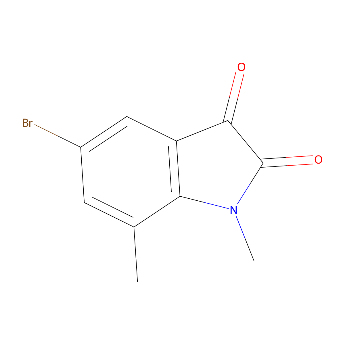 5-bromo-1,7-dimethyl-2,3-dihydro-1H-indole-2,3-dione molecular structure, CAS 327982-93-4