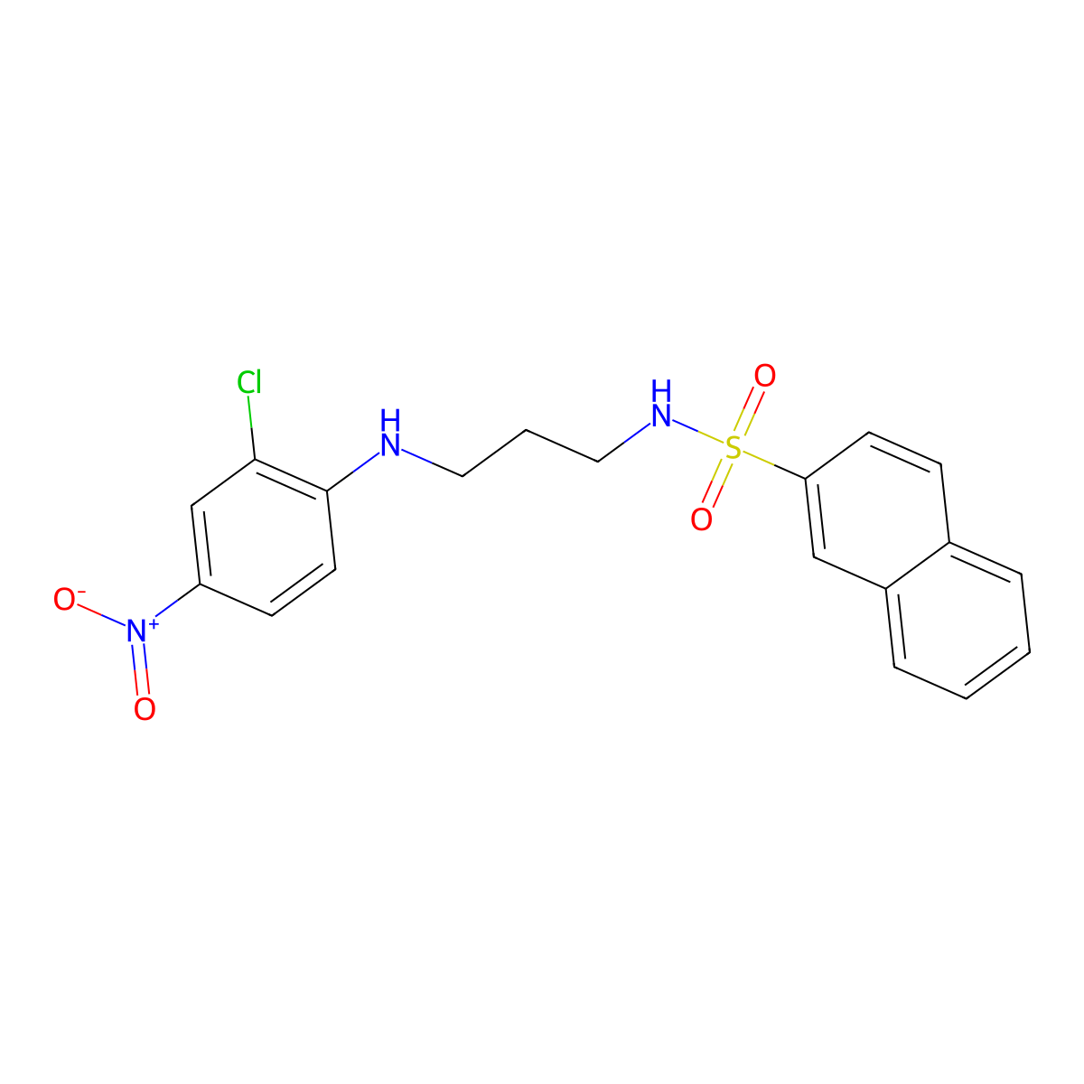 N-[3-(2-chloro-4-nitroanilino)propyl]naphthalene-2-sulfonamide molecular structure, CAS 327983-00-6