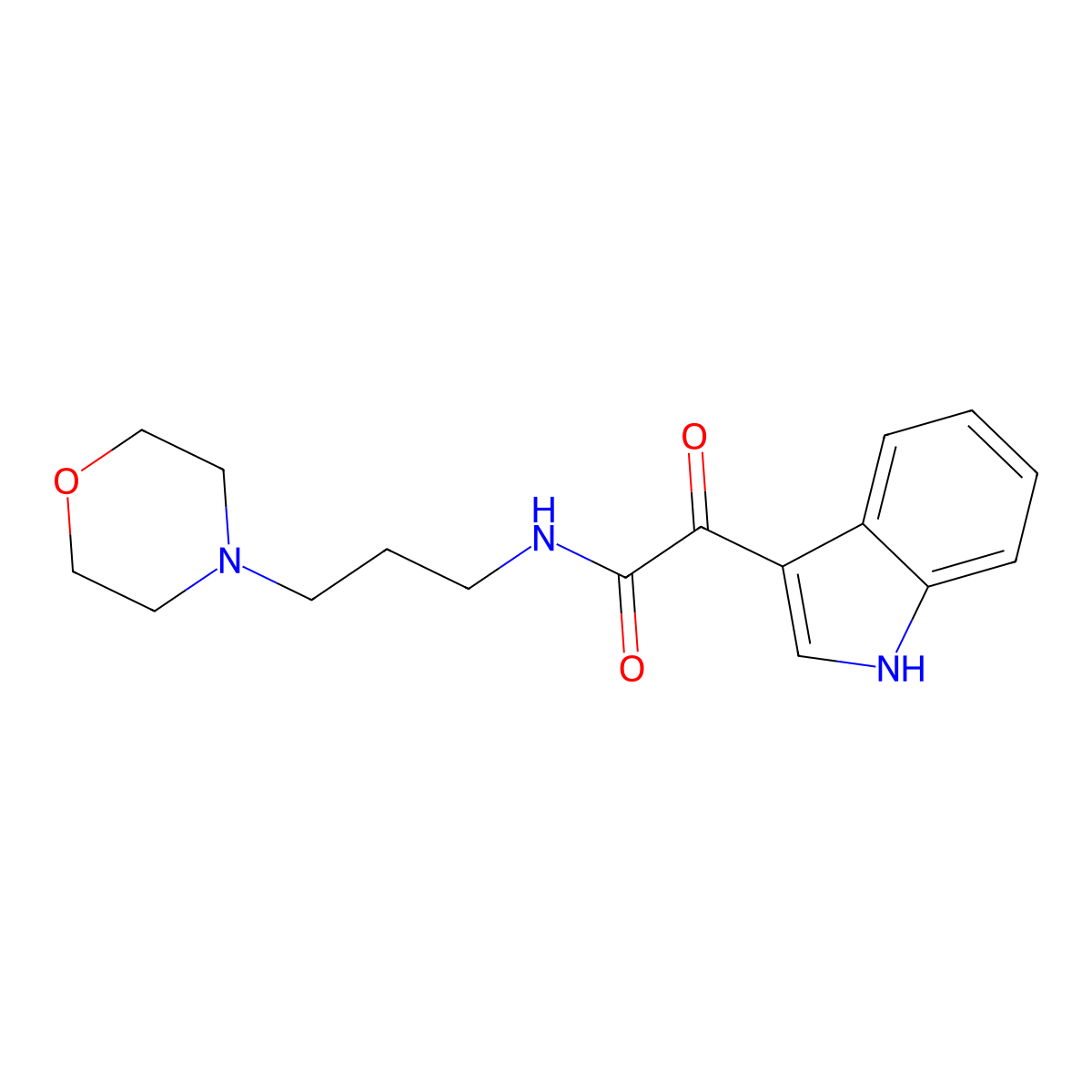 2-(1H-indol-3-yl)-N-(3-morpholinopropyl)-2-oxoacetamide molecular structure, CAS 327983-02-8