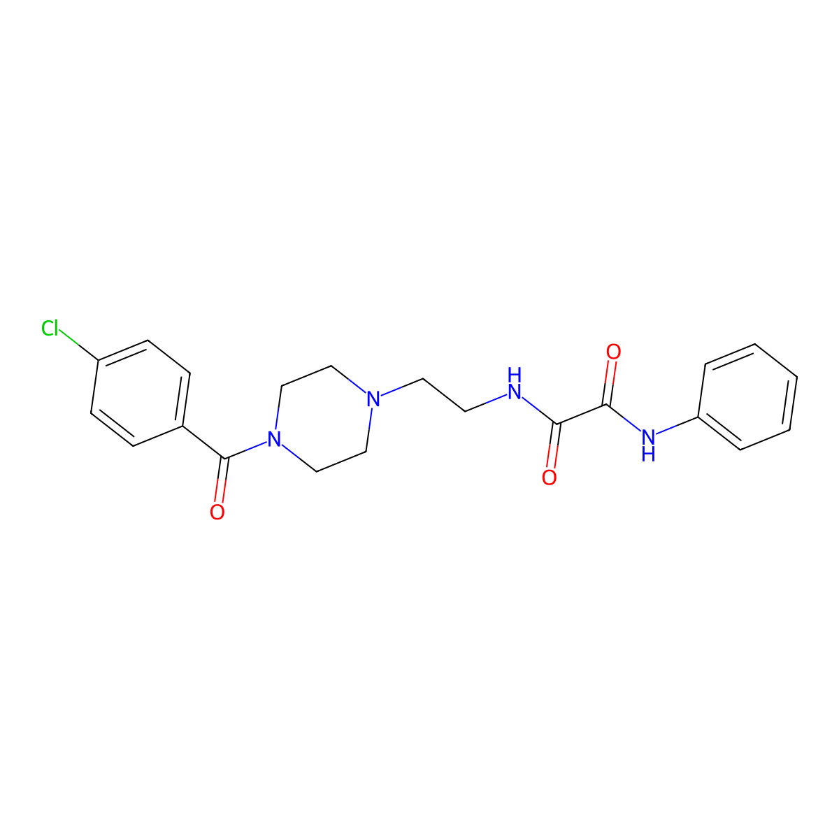 N-[2-[4-(4-chlorobenzoyl)piperazin-1-yl]ethyl]-N'-phenyloxamide molecular structure, CAS 327983-72-2