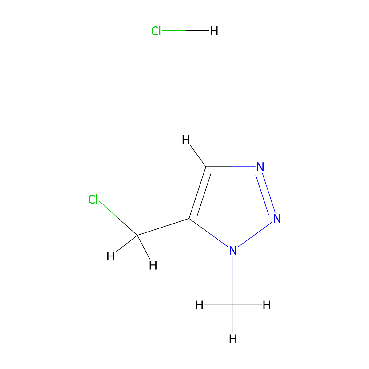 5-(chloromethyl)-1-methyl-1H-1,2,3-triazole hydrochloride molecular structure, CAS 327985-59-1