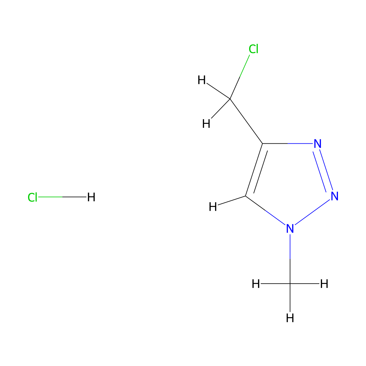 4-(chloromethyl)-1-methyl-1H-1,2,3-triazole hydrochloride molecular structure, CAS 327985-63-7