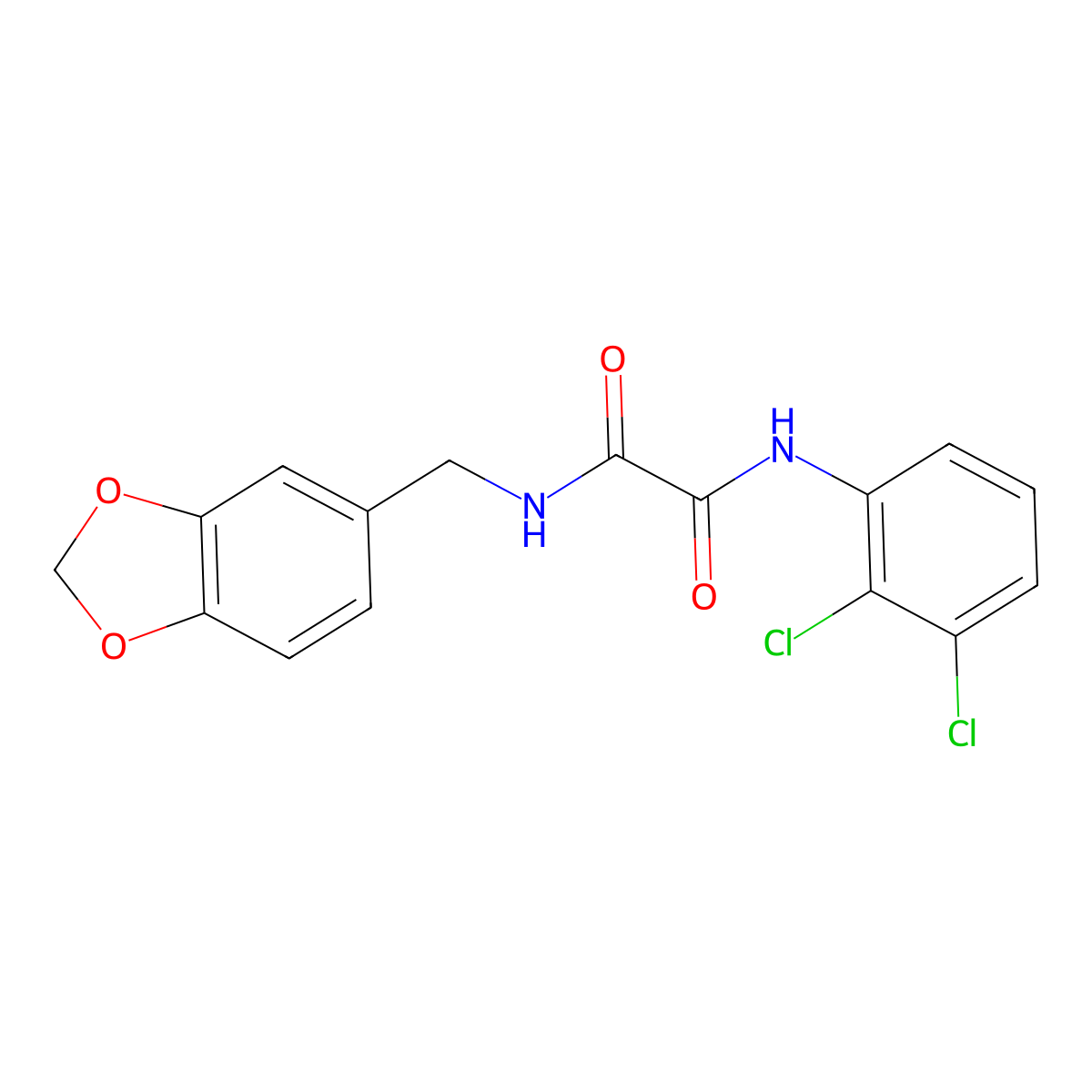 N-(1,3-benzodioxol-5-ylmethyl)-N'-(2,3-dichlorophenyl)oxamide molecular structure, CAS 327988-74-9