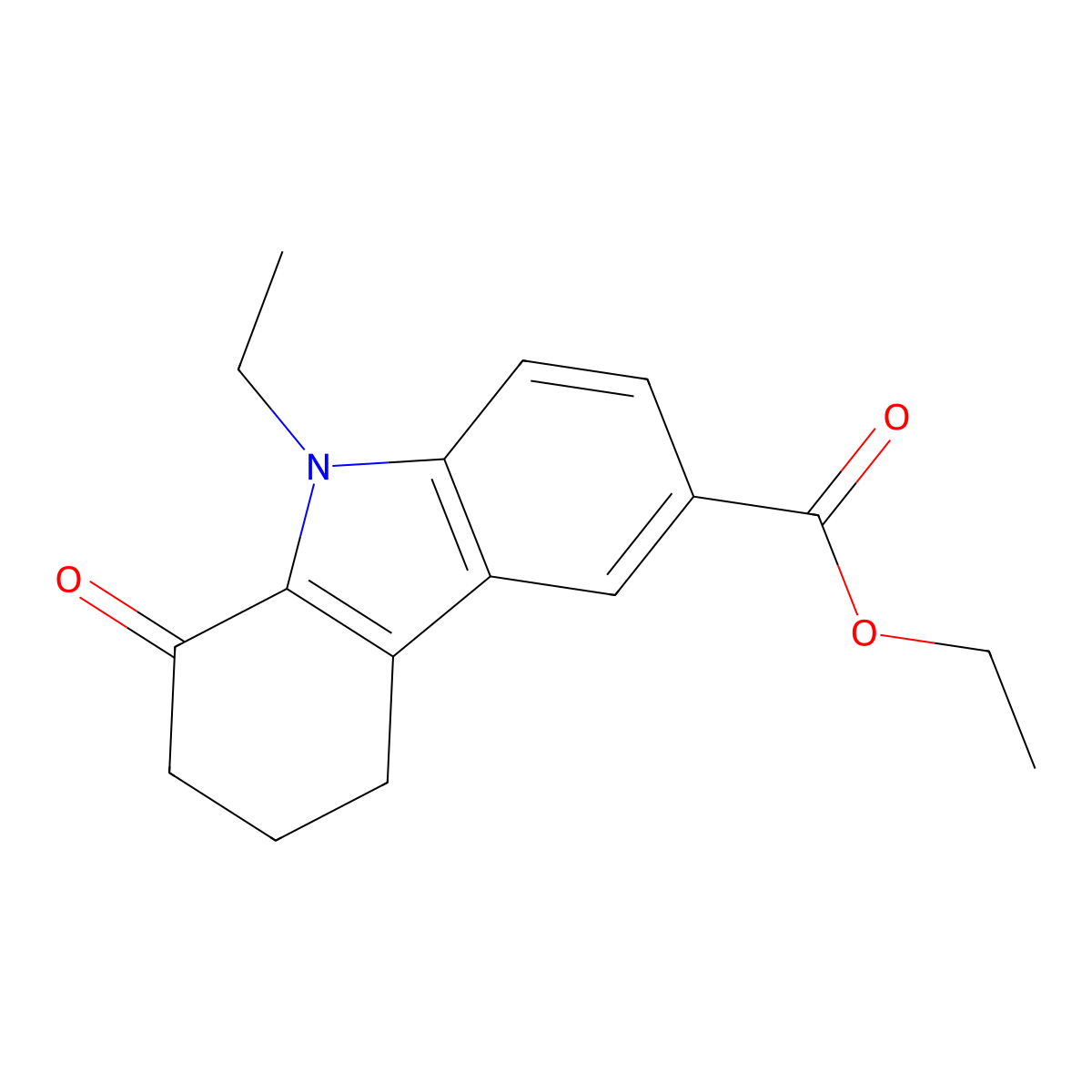 Ethyl 9-ethyl-1-oxo-2,3,4,9-tetrahydro-1H-carbazole-6-carboxylate molecular structure, CAS 327990-64-7