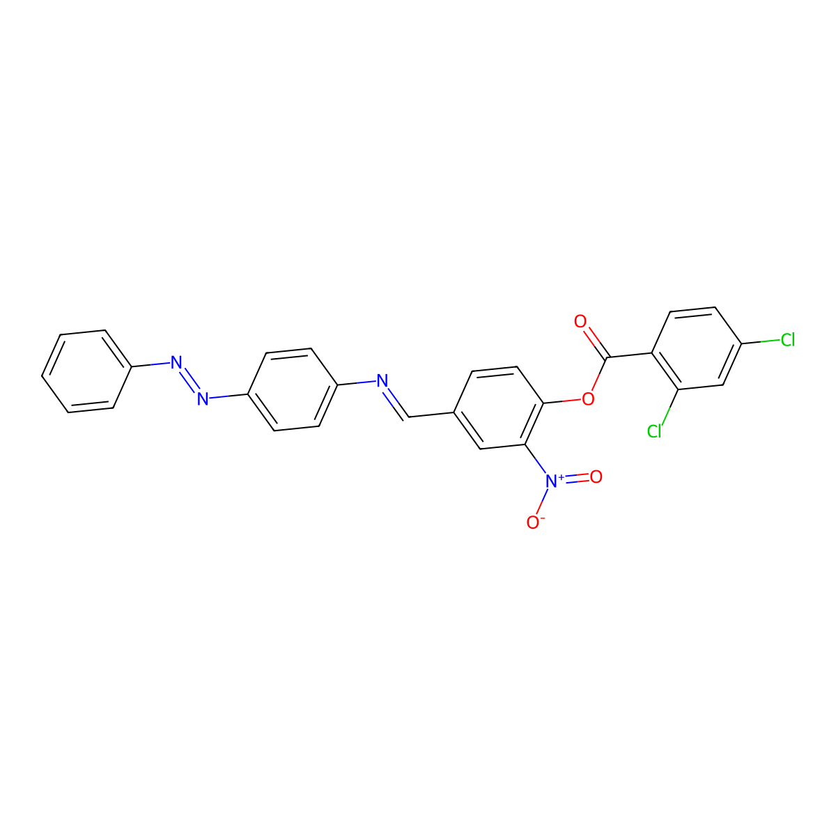2-Nitro-4-[(E)-({4-[(1E)-2-phenyldiazen-1-YL]phenyl}imino)methyl]phenyl 2,4-dichlorobenzoate molecular structure, CAS 327990-78-3