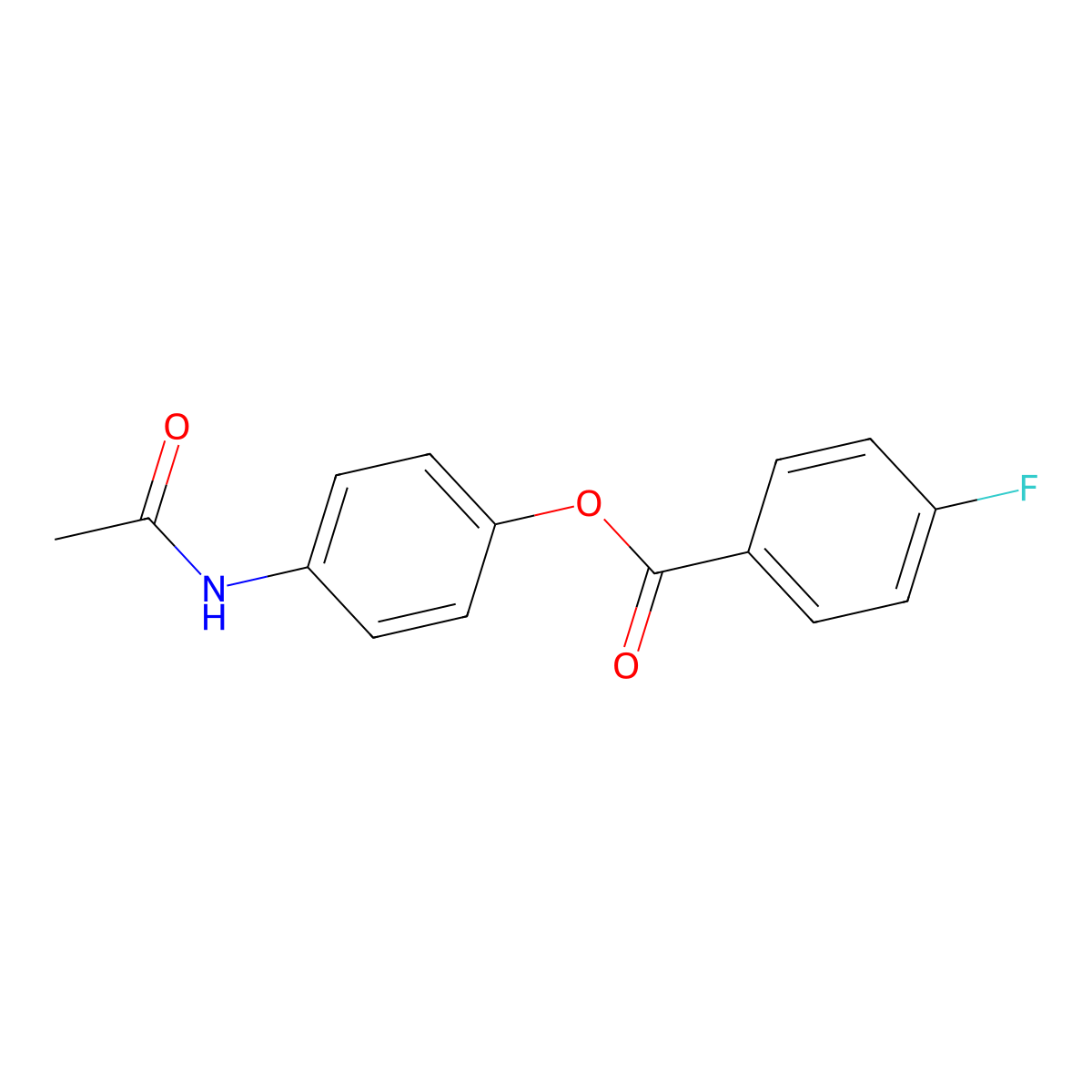 Benzoic acid, 4-fluoro-, 4-acetylaminophenyl ester molecular structure, CAS 327991-33-3