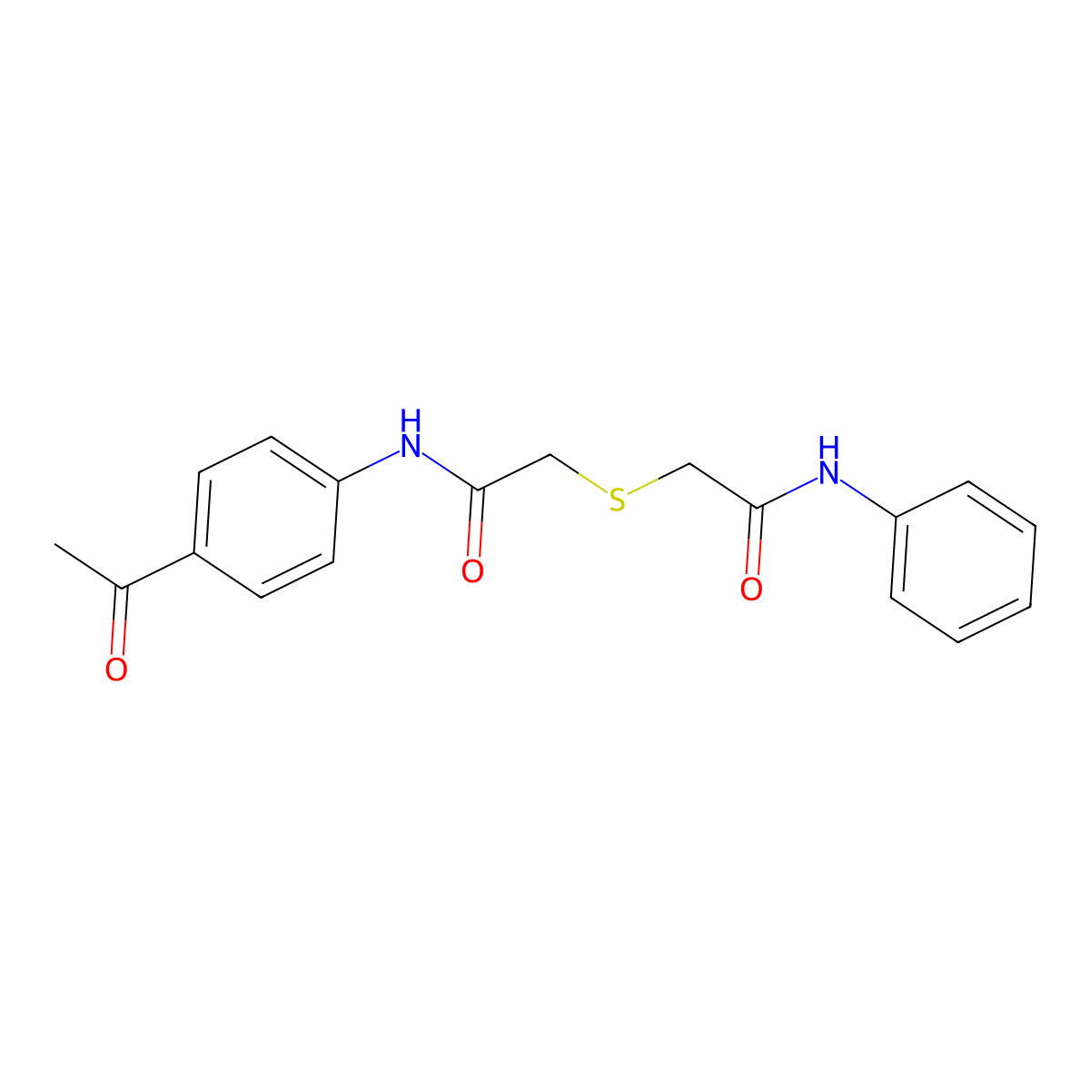 2-[2-(4-acetylanilino)-2-oxoethyl]sulfanyl-N-phenylacetamide molecular structure, CAS 327992-30-3