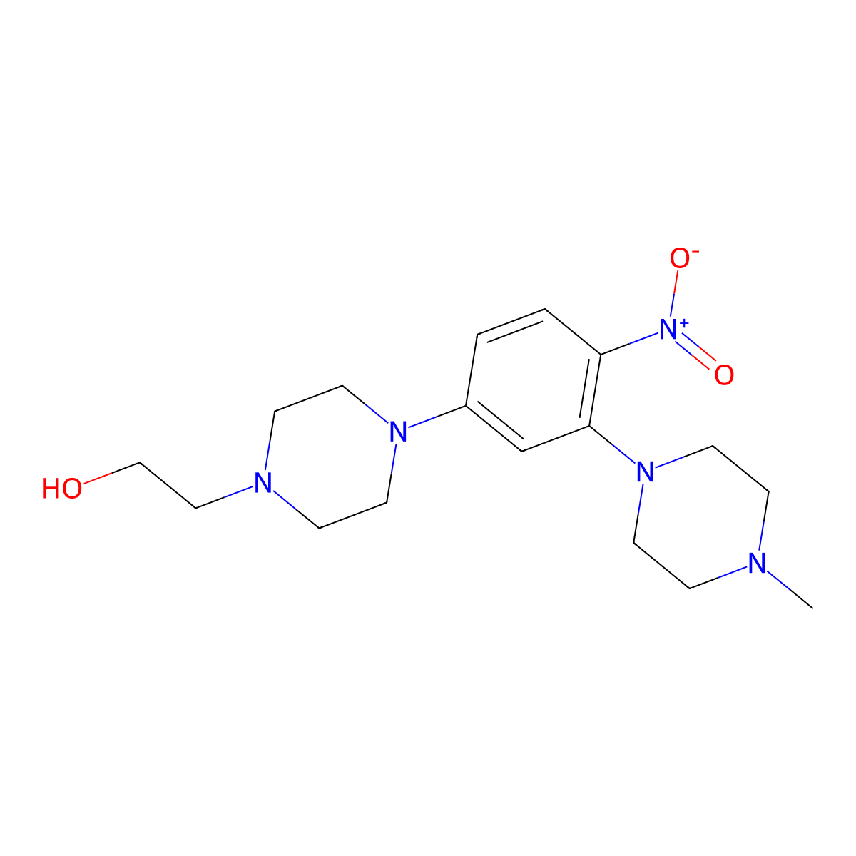 2-[4-[3-(4-Methylpiperazin-1-yl)-4-nitrophenyl]piperazin-1-yl]ethanol molecular structure, CAS 327992-58-5